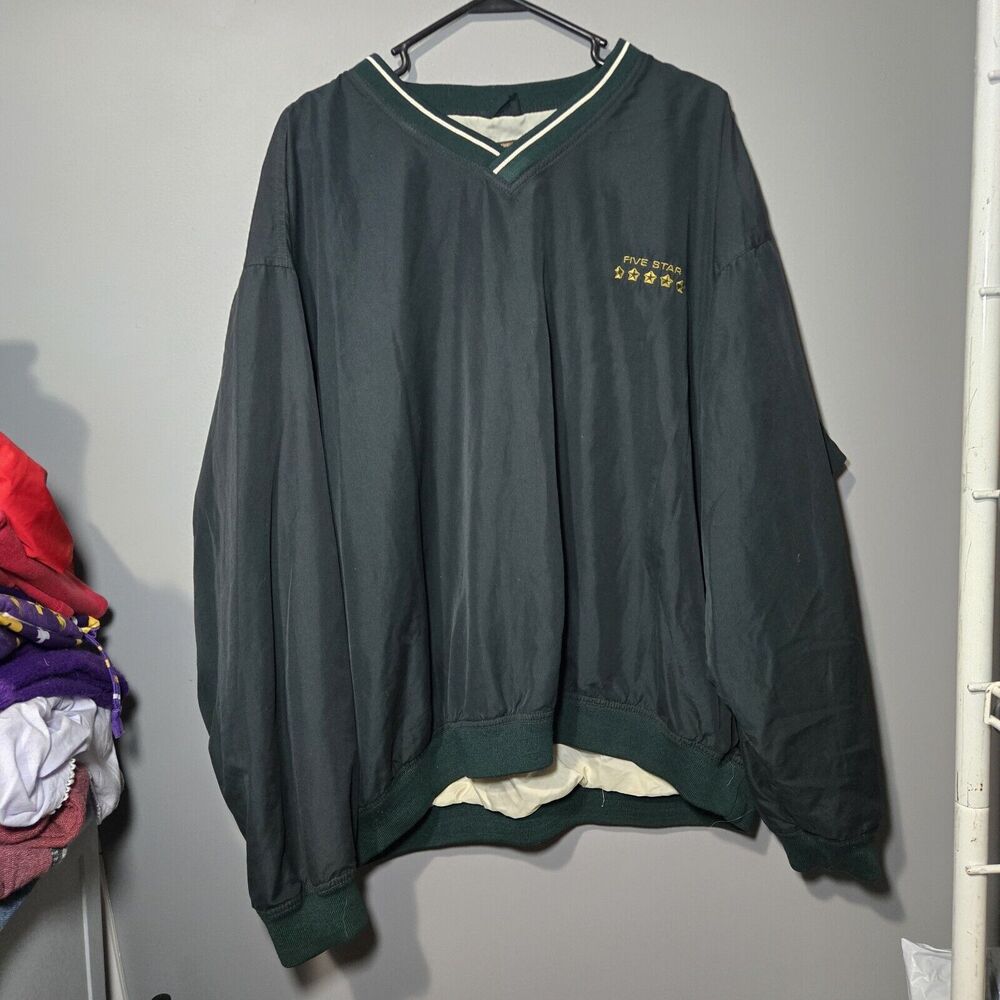 Five Star‎ Performance XL Green Weather Resistant V Neck Pullover Long Sleeve